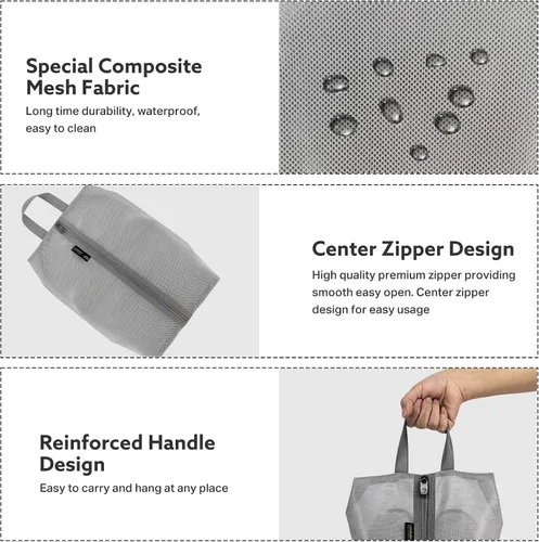 Miniatura 4 de Luvsusu Bolsas de zapatos esenciales de viaje, resistentes al agua, para hombres y mujeres, organizador portátil de almacenamiento de zapatos