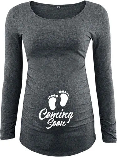 Miniatura 2 de Camisetas de maternidad para mujer Bonitos regalos divertidos de embarazo para madres primerizas fruncidas laterales