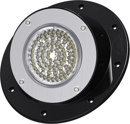 Luz de utilidad para porche de montaje en superficie redonda para exteriores, color negro, 12 V, 1100 lúmenes, iluminación de repuesto para