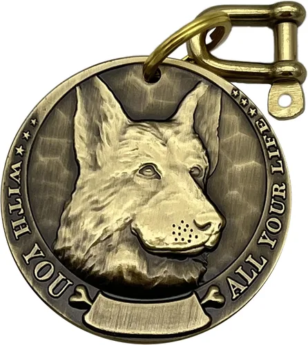 Etiquetas de identificación vintage de cobre puro para mascotas, etiquetas para perros personalizadas, patrón de mascotas en relieve tridimensional,