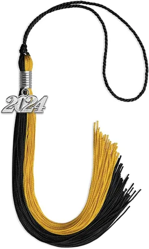 Miniatura 127 de Endea Graduation Borla de doble color con gota de fecha plateada (negro/oro antiguo, 2025)