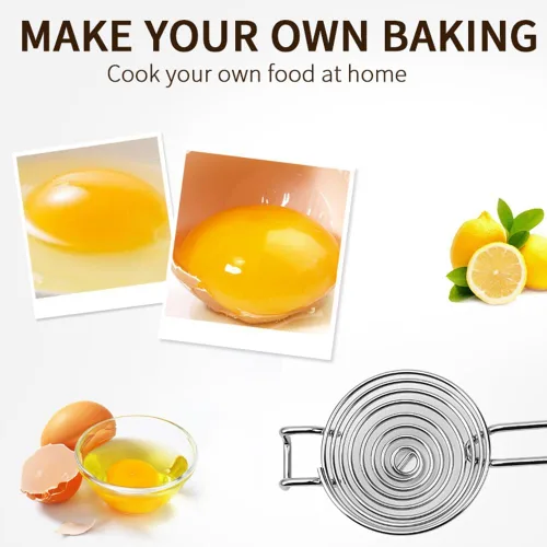Miniatura 3 de Separador de huevos, separador blanco de yema de huevo de acero inoxidable, mango largo, filtro divisor de yema de huevos, accesorio de cocina