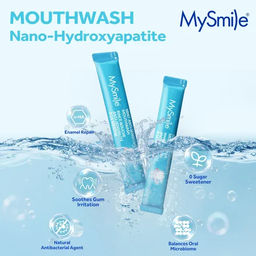 Miniatura 3 de MySmile - Enjuague bucal para dientes sensibles, lavado bucal nano hidroxiapatita, tamaño de viaje, sin flúor ni alcohol, remineralizante para mayor