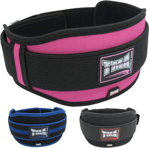 Miniatura 9 de TMA Cinturón de levantamiento de pesas FITNESS con doble soporte de espalda para entrenamiento de gimnasio, cinturones de 5 pulgadas de ancho