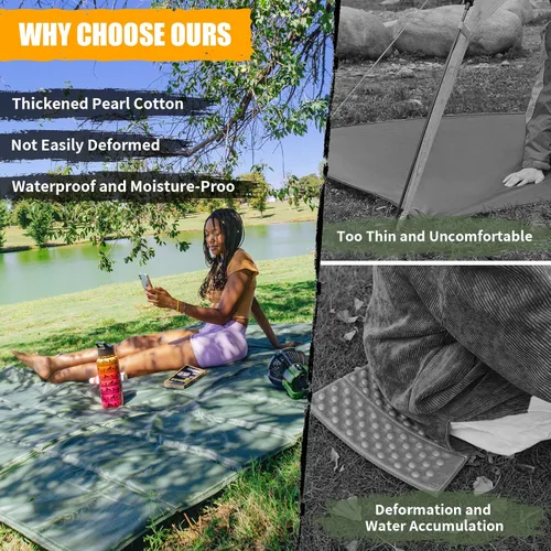 Miniatura 6 de Foam Sleeping Pad for Camping - AYAMAYA Foldable Camping Mattress for 1/2/3/4/5/6 Person, Extra Thick Waterproof Tent Footprint Inner Camping Mat 1