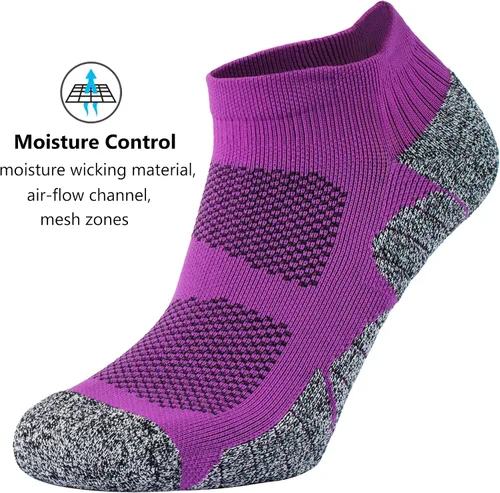 Miniatura 14 de CWVLC - Calcetines deportivos, hasta el tobillo, de compresión, acolchados, unisex, paquete variado