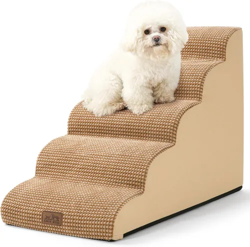 Miniatura 15 de COZY KISS Escaleras para perros pequeños de 11.8 pulgadas de alto, escalón curvado para cachorros, gatos mayores, rampa mediana para mascotas