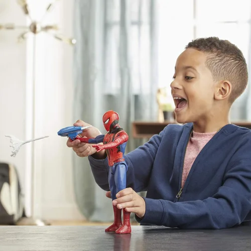 Miniatura 2 de Marvel Spider-Man Titan Hero Series Blast Gear figura de acción de juguete con lanzador, 2 proyectiles y 3 accesorios de armadura, para niños a