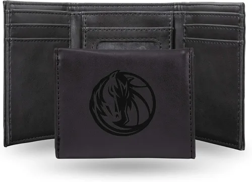 Miniatura 52 de NBA Rico Industries - Billetera triple grabada con láser y tres pliegues, accesorio para hombre Negro