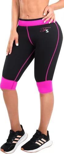 Miniatura 2 de Sauna Traje Pantalones Cortos Medias Cintura Alta Neopreno Entrenamiento Ejercicio Sudar Fajas Sudar 319BF