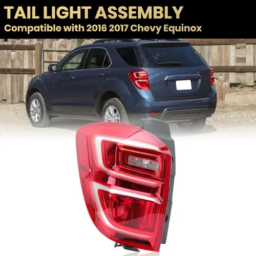 Miniatura 2 de Conjunto de luz trasera compatible con Chevy Equinox 2016 2017 tipo halógeno luz trasera lámpara de freno trasera izquierda lado del conductor