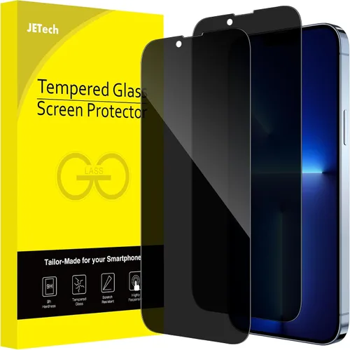 JETech Protector de pantalla de privacidad de cobertura completa para iPhone 13 Pro Max de 6.7 pulgadas, película de vidrio templado antiespía,