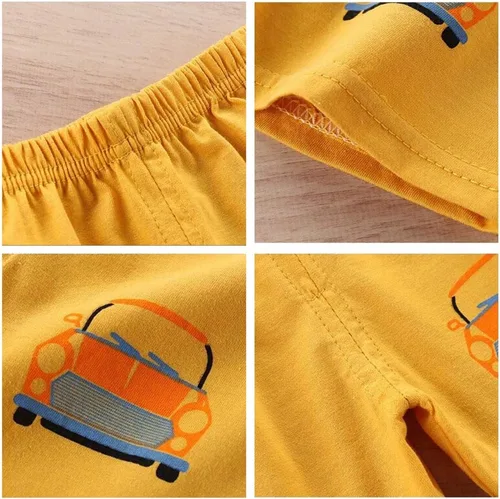 Miniatura 3 de Pantalones cortos de algodón con cintura elástica para niños pequeños, ropa de verano