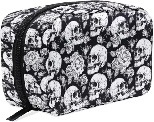 Miniatura 34 de MNSRUU Pequeña bolsa de cosméticos para niñas y mujeres, de viaje, con estampado de leopardo colorido, organizador de artículos de tocador