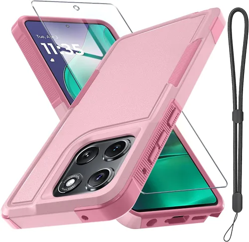 Miniatura 38 de Funda compatible con Moto G 5G 2024, cuerpo completo, resistente, resistente, a prueba de golpes, con correa de cordón, protector de pantalla