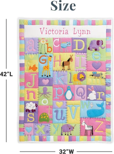 Miniatura 6 de Let's Make Memories Edredón Personalizado para Bebé - Apliques 3D y Nombre Bordado - Recuerdo Familiar para Baby Shower de Nuevo Bebé - Detalles