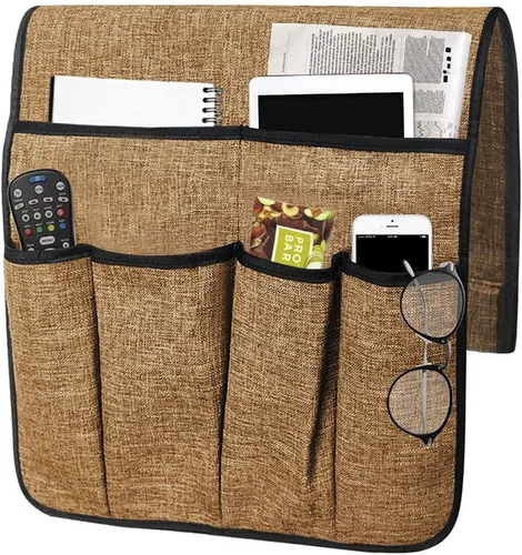 Miniatura 14 de Organizador para sofá, reposabrazos, sillón, sillón, bolsillo de almacenamiento con 8 bolsillos, soporte para control remoto de TV, bolsa de #C