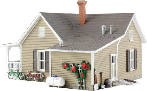 Miniatura 5 de Casa de 2 pisos de la abuela Escala N construida y lista Woodland Scenics