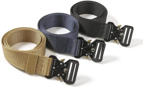 Miniatura 7 de Xiclass 2 cinturones tácticos, estilo militar, cinturón de nailon resistente con hebilla de metal de liberación rápida, 1.5 pulgadas de ancho y 4