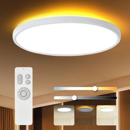 Miniatura 13 de TALOYA Lámpara de techo regulable de montaje empotrado, 10 pulgadas, 20 W, 5 CCT, lámpara de techo LED para dormitorio, cocina, sala de estar