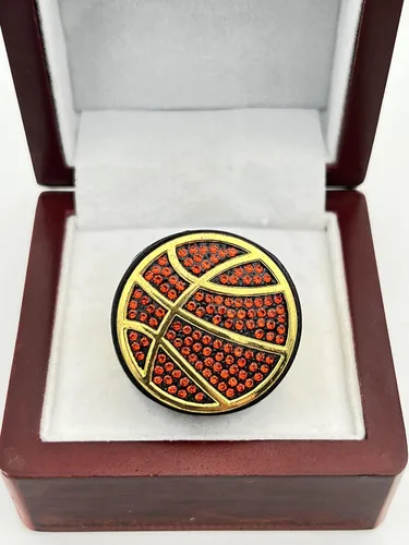 Miniatura 3 de Anillos deportivos de descuento, ANILLO DE CAMPEONATO DE BALONATO DE BASKETBALL DE LUJO — Colores surtidos, Cuerpo pintado con piedras, Anillo