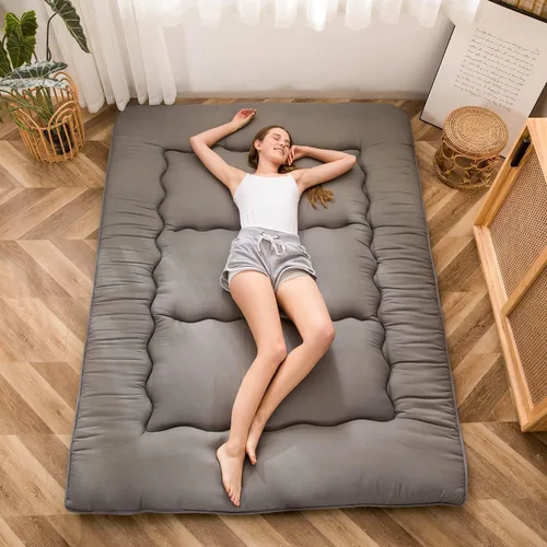 Miniatura 6 de MAXYOYO Colchón japonés de suelo futón colchón, tapete de tatami engrosado de 4 pulgadas, almohadilla para dormir, tapete plegable enrollable