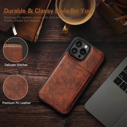 Miniatura 3 de LOHASIC Funda tipo cartera para iPhone 13 Pro Max, funda de cuero de primera calidad compatible con cargador seguro Mag, cartera magnética