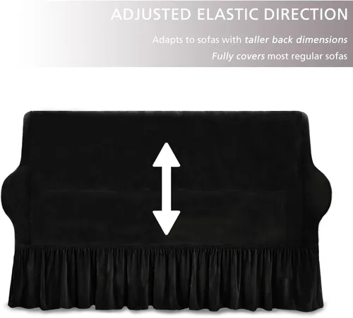 Miniatura 5 de NICEEC Funda para Sillón Súper Suave de 1 Pieza Negro Funda Elástica Universal de Spandex Fundas para Sofá para Sala de Estar Fácil Ajuste Lavable
