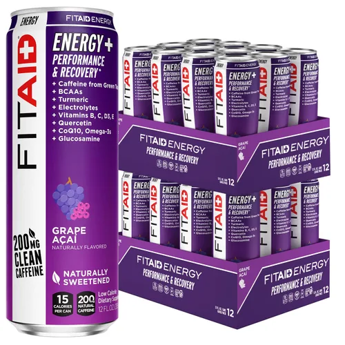 Miniatura 20 de Bebida FITAID ENERGY, 0.007 onzas de cafeína natural, keto, piña y mora, omega-3, 15 calorías, paleo, vegana y sin gluten, sin edulcorantes