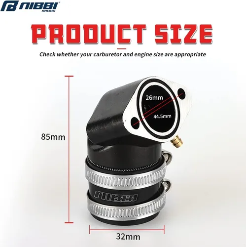 Miniatura 4 de NIBBI Kit de carburador PE26, carburador de motocicleta PE26 mm con filtros de aire de 1.890 in, colector de admisión GY6 apto para GY6 Dirt Bike
