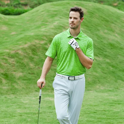 Miniatura 3 de Esabel.C Camisas de Golf para Hombre Ajuste Seco Rendimiento Manga Corta Estampadas Absorbe Humedad con Cuello