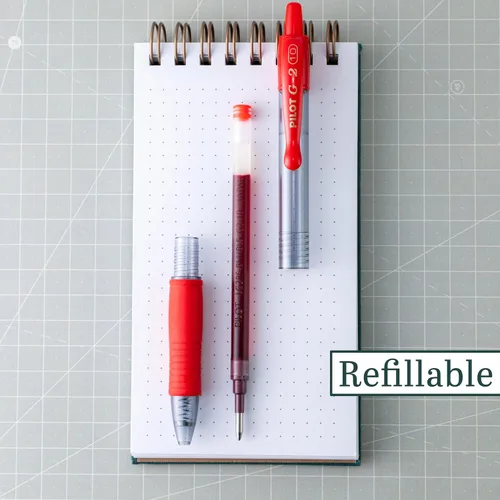 Miniatura 3 de Pilot G2 Bolígrafos de gel premium con punta rodante, punta gruesa de 1 mm, bolígrafos rojos, paquete de 12 - Ideal para la escuela, escritura