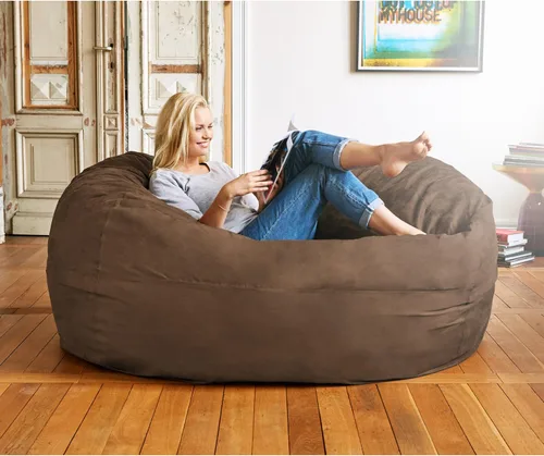 Miniatura 5 de Lumaland - Lujoso puf gigante de 1,8 m con funda de microgamuza, ultra suave, relleno de espuma, lavable, XL, para niños, adolescentes, adultos