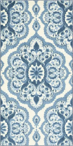 Miniatura 16 de Maples Rugs - Alfombra antideslizante Vivian, para pasillo o entrada, patrón de medallones [fabricada en Estados Unidos], 2 x 6 pies, color gris
