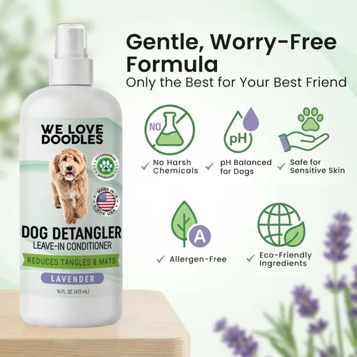 Miniatura 7 de We Love Doodles Spray desenredante para perros – Acondicionador sin enjuague para perros – Spray desenredante para perros – Spray desenredante