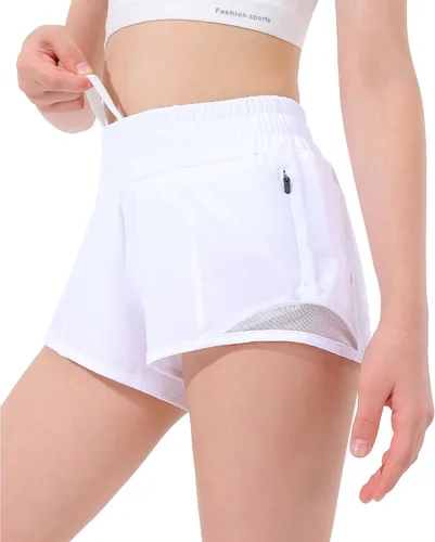 Miniatura 5 de Aurefin Pantalones cortos deportivos para niñas, pantalones cortos ligeros para correr para adolescentes, niñas, pantalones cortos deportivos