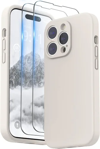 Miniatura 30 de SURPHY Funda diseñada para iPhone 14 Pro Max con protector de pantalla, (con protección de cámara y forro de microfibra suave), funda de silicona