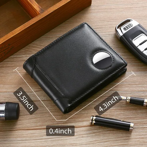 Miniatura 2 de billetera airtag para hombre, Negro -, Cartera de cuero para hombre