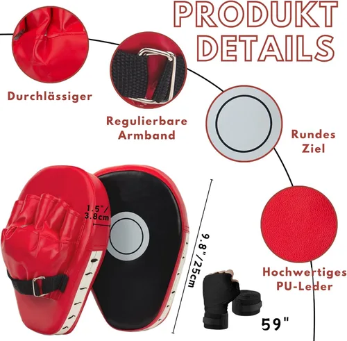 Miniatura 5 de Juego de guantes de boxeo y guantes de boxeo 3 en 1 para niños, guantes de boxeo, almohadillas de enfoque con envolturas de mano para niños,