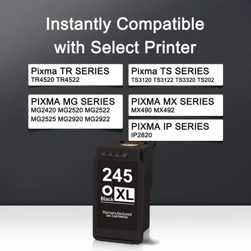 Miniatura 2 de PG-245XL Cartuchos de tinta negra de alto rendimiento de repuesto para Canon 245 245XL PG-245XL Cartuchos de tinta para PIXMA MX490 TS3322 TS3122