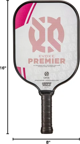 Miniatura 13 de Onix Evoke Premier Professional Tournament Pickleball Paddle Composite Face Impact Paddle