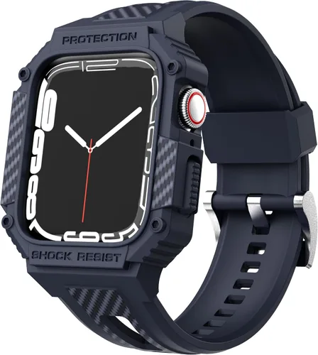 Miniatura 8 de Compatible con Apple Watch Band de 1.614 pulgadas, 1.575 pulgadas, 1.496 pulgadas, carcasa protectora resistente para hombres, con correa deportiva