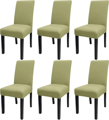 Miniatura 43 de JQinHome Juego de 8 fundas para sillas de comedor, fundas de alta elasticidad extraíbles y lavables, fundas protectoras de asiento para silla