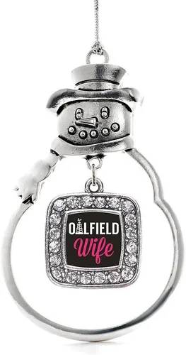 Miniatura 55 de Inspired Silver - Adorno de rodillo de reina - Adorno cuadrado de plata con muñeco de nieve con joyas de circonita cúbica