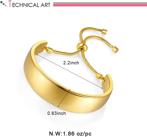 Miniatura 6 de LILIE&WHITE Pulsera de oro para mujer, estilo bohemio, pulsera de plata, pulsera de regreso a clases, pulsera abierta, joyería