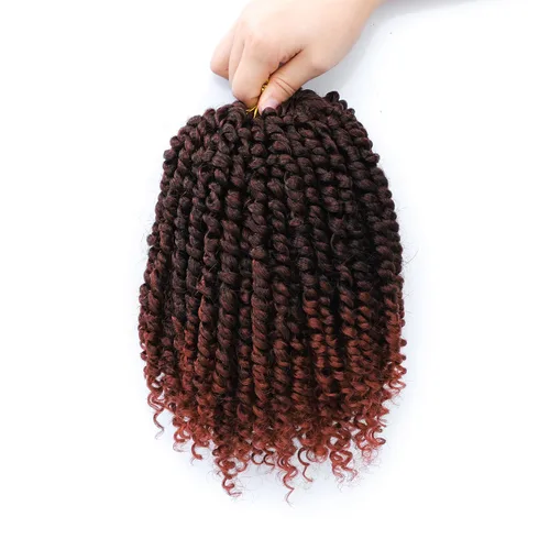 Miniatura 44 de Pelo de ganchillo Passion Twist de 10 pulgadas, 8 paquetes, cabello Passion Twist pre-trenzado, cabello de ganchillo Passion Twist para mujeres 1b
