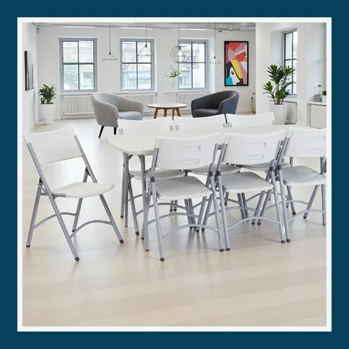 Miniatura 11 de OEF Furnishings OEFBMFIH3072 Mesa de banquete plegable por la mitad