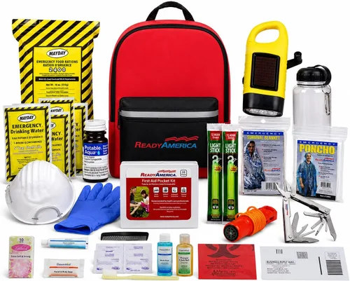 ​Ready America 70185 kit de emergencia de gran calidad para 1 persona, mochila para 3 días