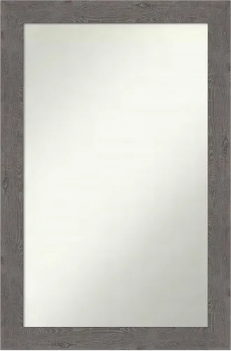Miniatura 152 de Amanti Art Espejo de baño gris para sobre el fregadero, 31 x 48 pulgadas, espejo de tocador rectangular estrecho de color gris, marco de madera