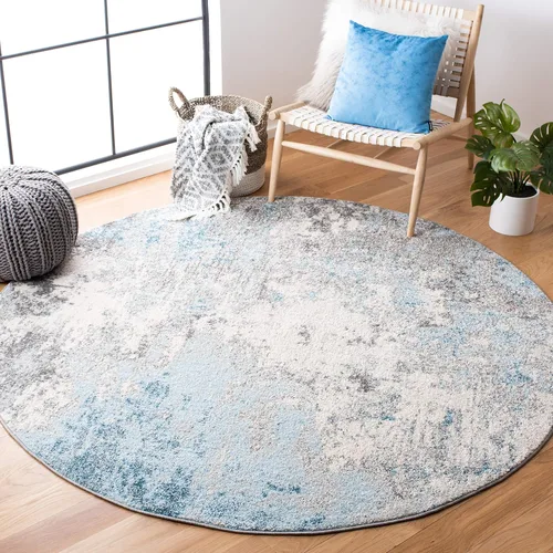 Miniatura 8 de SAFAVIEH Tulum Collection - Alfombra decorativa de 2 x 5 pies, color gris y azul, diseño abstracto moderno, no desprende pelusa y fácil de limpiar